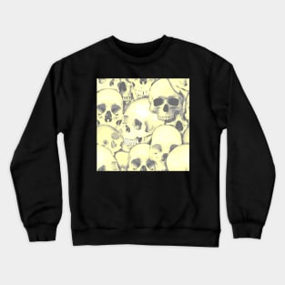 Tiling Desert Yellow Skull Pattern - Sand and Dust Crewneck Sweatshirt